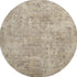 8' Taupe And Beige Abstract Washable Round Rug With UV Protection