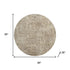8' Taupe And Beige Abstract Washable Round Rug With UV Protection