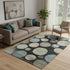 5' X 8' Black And Taupe Geometric Washable Area Rug With UV Protection
