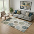 5' X 8' Khaki And Teal Geometric Washable Area Rug With UV Protection