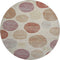 8' Salmon And Ivory Geometric Washable Round Rug With UV Protection