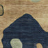 5' X 8' Navy Blue And Beige Abstract Washable Area Rug With UV Protection