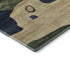 8' Navy Blue And Beige Abstract Washable Round Rug With UV Protection