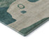 8' Teal And Ivory Abstract Washable Round Rug With UV Protection