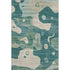 8' X 10' Teal And Ivory Abstract Washable Area Rug With UV Protection