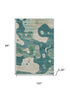 8' X 10' Teal And Ivory Abstract Washable Area Rug With UV Protection