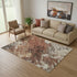 5' X 8' Rust And Beige Abstract Washable Area Rug With UV Protection
