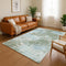 8' X 10' Sage And Sky Blue Abstract Washable Area Rug With UV Protection