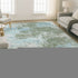 8' X 10' Sage And Sky Blue Abstract Washable Area Rug With UV Protection
