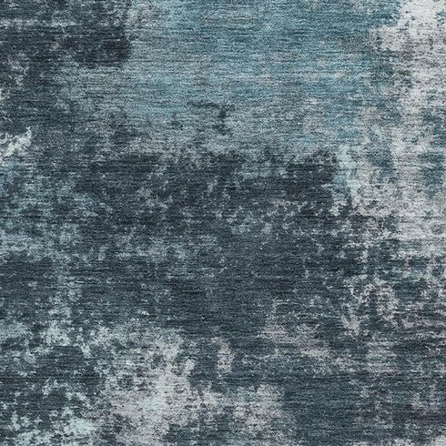 5' X 8' Teal And Aqua Abstract Washable Area Rug With UV Protection