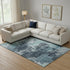 8' X 10' Teal And Aqua Abstract Washable Area Rug With UV Protection