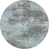 8' Taupe And Sky Blue Abstract Washable Round Rug With UV Protection
