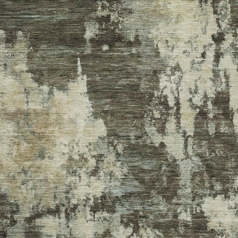 8' X 10' Brown And Beige Abstract Washable Area Rug With UV Protection