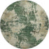 8' Fern Green And Beige Abstract Washable Round Rug With UV Protection