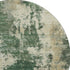 8' Fern Green And Beige Abstract Washable Round Rug With UV Protection
