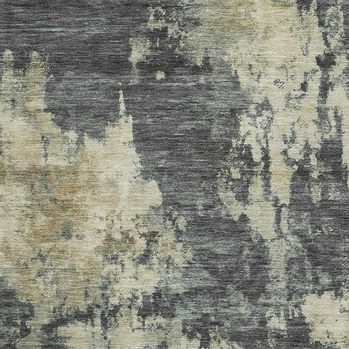 5' X 8' Gray And Beige Abstract Washable Area Rug With UV Protection