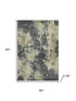 5' X 8' Gray And Beige Abstract Washable Area Rug With UV Protection