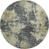 8' Gray And Beige Abstract Washable Round Rug With UV Protection