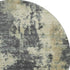8' Gray And Beige Abstract Washable Round Rug With UV Protection