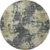 8' Gray And Beige Abstract Washable Round Rug With UV Protection