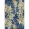 5' X 8' Navy Blue And Beige Abstract Washable Area Rug With UV Protection