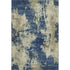 5' X 8' Navy Blue And Beige Abstract Washable Area Rug With UV Protection