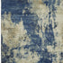 5' X 8' Navy Blue And Beige Abstract Washable Area Rug With UV Protection
