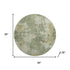 8' Sage And Beige Abstract Washable Round Rug With UV Protection