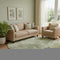 8' Sage And Beige Abstract Washable Round Rug With UV Protection