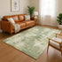 8' X 10' Sage And Beige Abstract Washable Area Rug With UV Protection