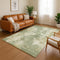 8' X 10' Sage And Beige Abstract Washable Area Rug With UV Protection