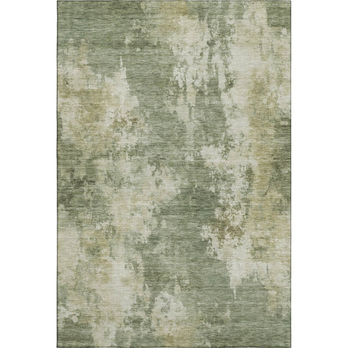 8' X 10' Sage And Beige Abstract Washable Area Rug With UV Protection