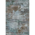 5' X 8' Brown And Blue Abstract Washable Area Rug With UV Protection