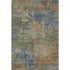 5' X 8' Denim Blue And Beige Abstract Washable Area Rug With UV Protection