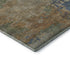 8' X 10' Denim Blue And Beige Abstract Washable Area Rug With UV Protection