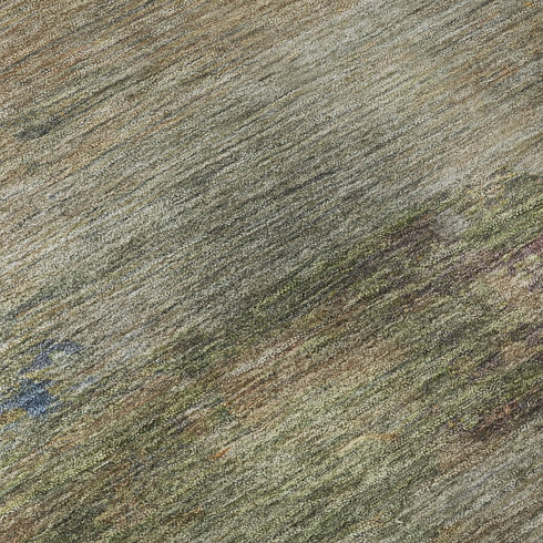 8' X 10' Denim Blue And Beige Abstract Washable Area Rug With UV Protection