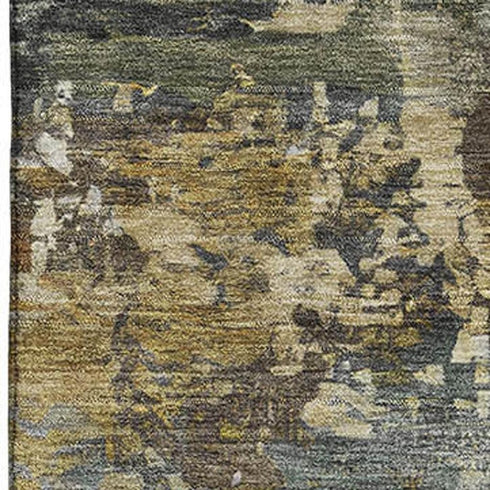5' X 8' Gray And Beige Abstract Washable Area Rug With UV Protection