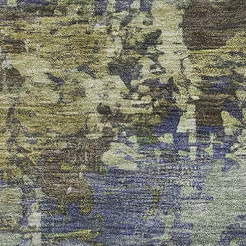 5' X 8' Purple And Beige Abstract Washable Area Rug With UV Protection