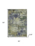 5' X 8' Purple And Beige Abstract Washable Area Rug With UV Protection