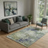5' X 8' Purple And Beige Abstract Washable Area Rug With UV Protection