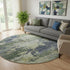 8' Purple And Beige Abstract Washable Round Rug With UV Protection