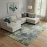 9' X 12' Purple And Beige Abstract Washable Area Rug With UV Protection