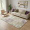 5' X 8' Beige And Purple Abstract Washable Area Rug With UV Protection