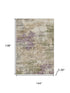 9' X 12' Beige And Purple Abstract Washable Area Rug With UV Protection