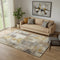 5' X 8' Brown And Beige Abstract Washable Area Rug With UV Protection