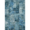 5' X 8' Blue And Denim Blue Abstract Washable Area Rug With UV Protection