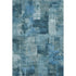 5' X 8' Blue And Denim Blue Abstract Washable Area Rug With UV Protection