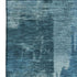 5' X 8' Blue And Denim Blue Abstract Washable Area Rug With UV Protection