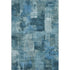 8' X 10' Blue And Denim Blue Abstract Washable Area Rug With UV Protection