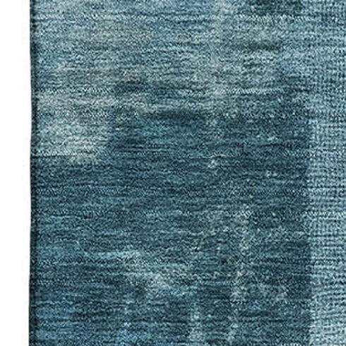 8' X 10' Blue And Denim Blue Abstract Washable Area Rug With UV Protection